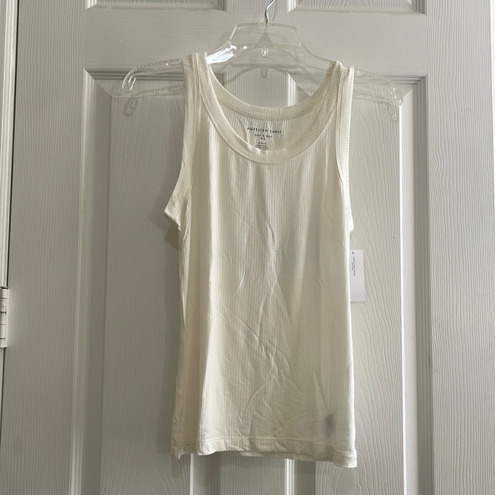 American eagle soft and sexy rib tank size medium beige white
